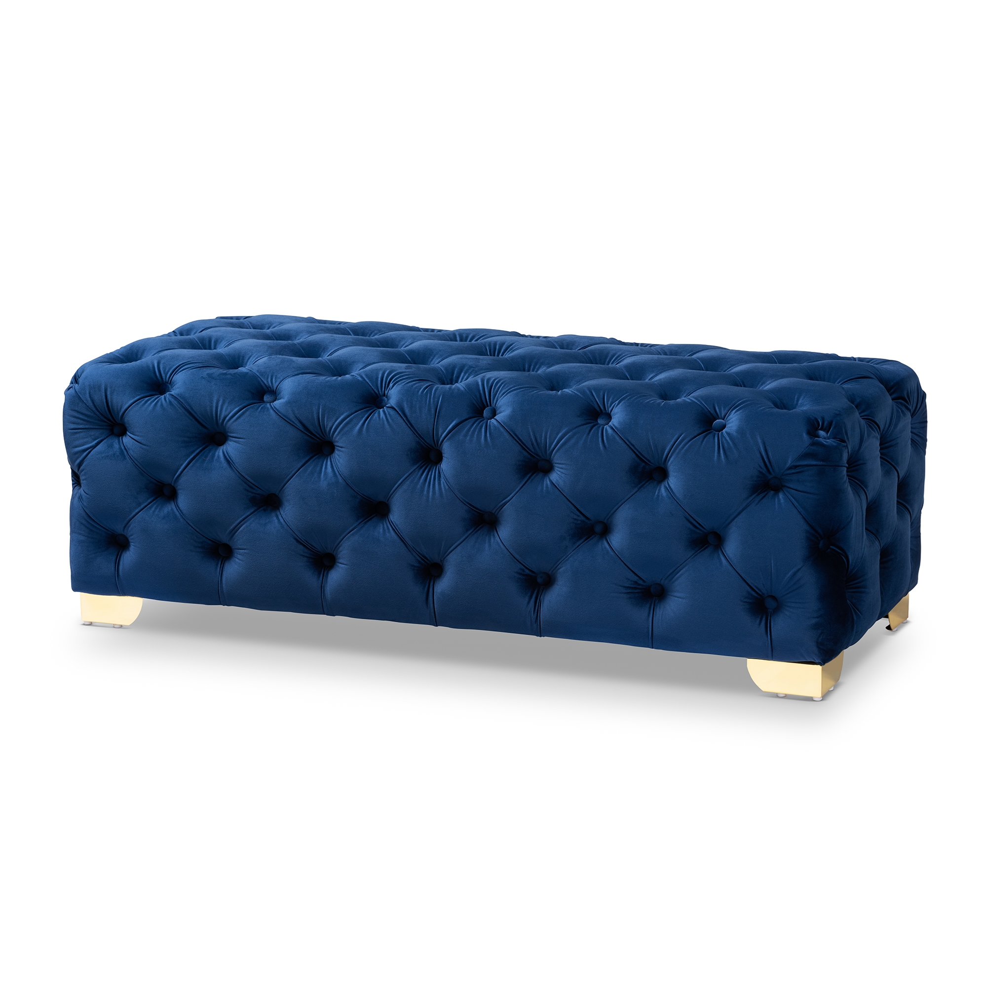 Royal blue deals velvet ottoman